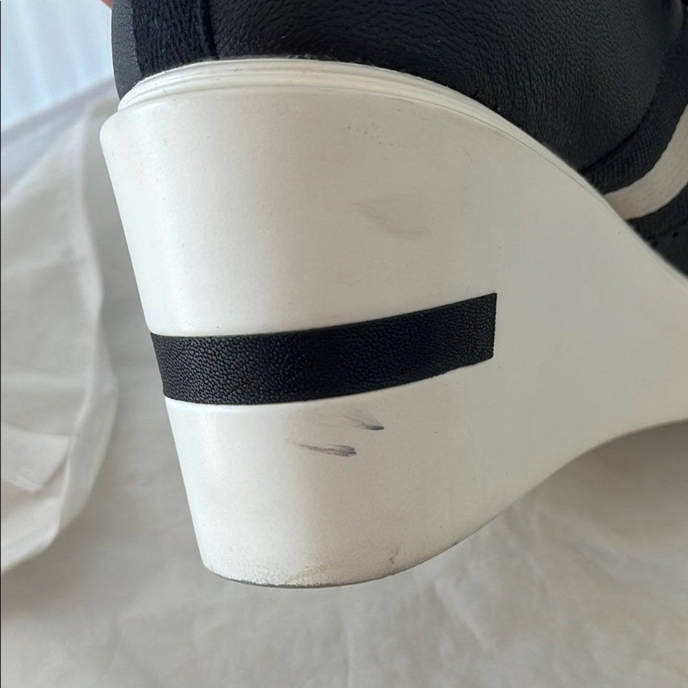 Paolo Black and White Wedge Sneakers - Picture 11 of 15